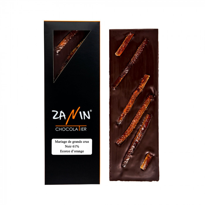 Tablette Chocolat - Noir 61% Ecorce d'orange